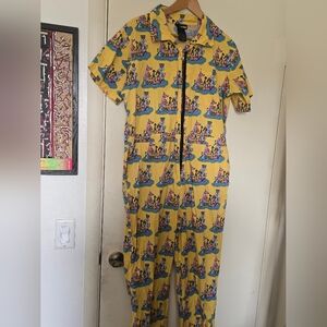 Nooworks Short Sleeve Coveralls in Dog Party Print Size XXL